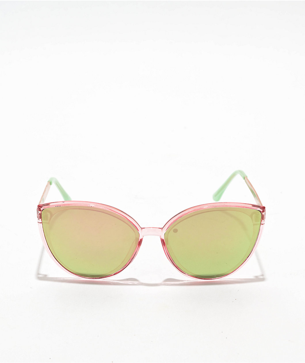 Cat Eye Pink & Green Sunglasses