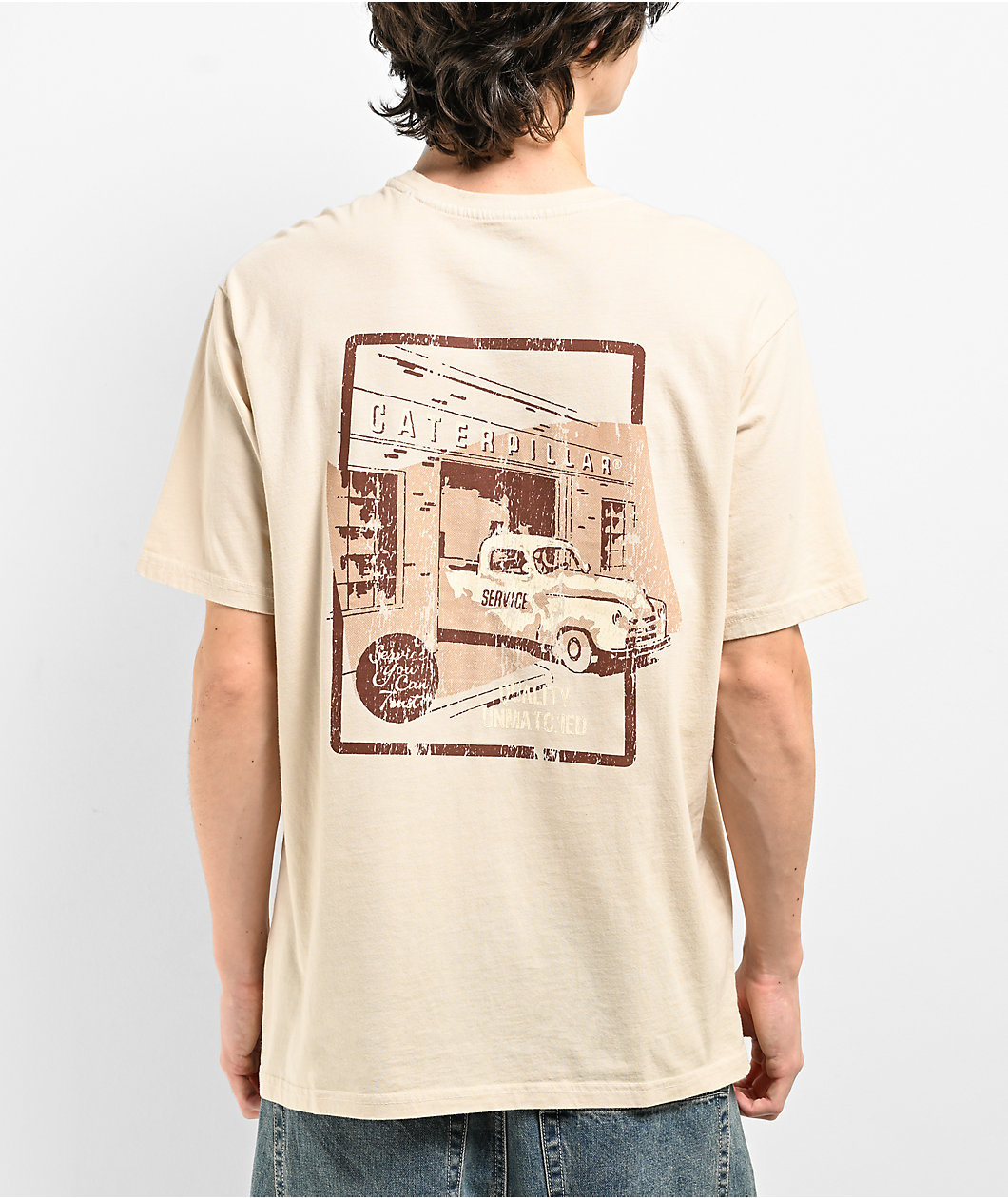 Caterpillar Heritage Uniform Beige Heavyweight T-Shirt