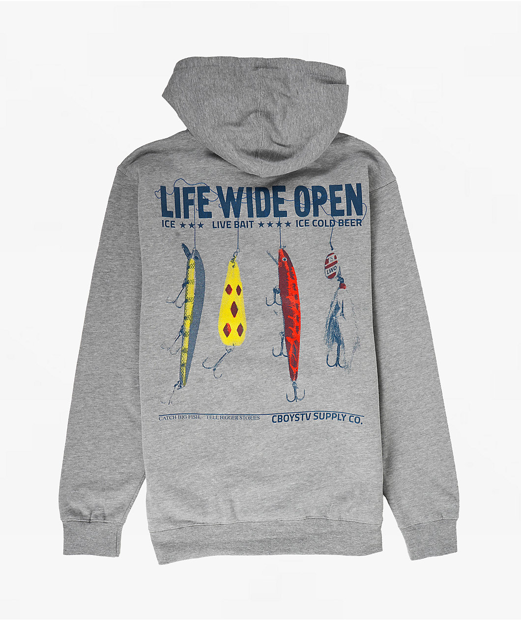 CboysTV Fishing Lures Heather Grey Hoodie