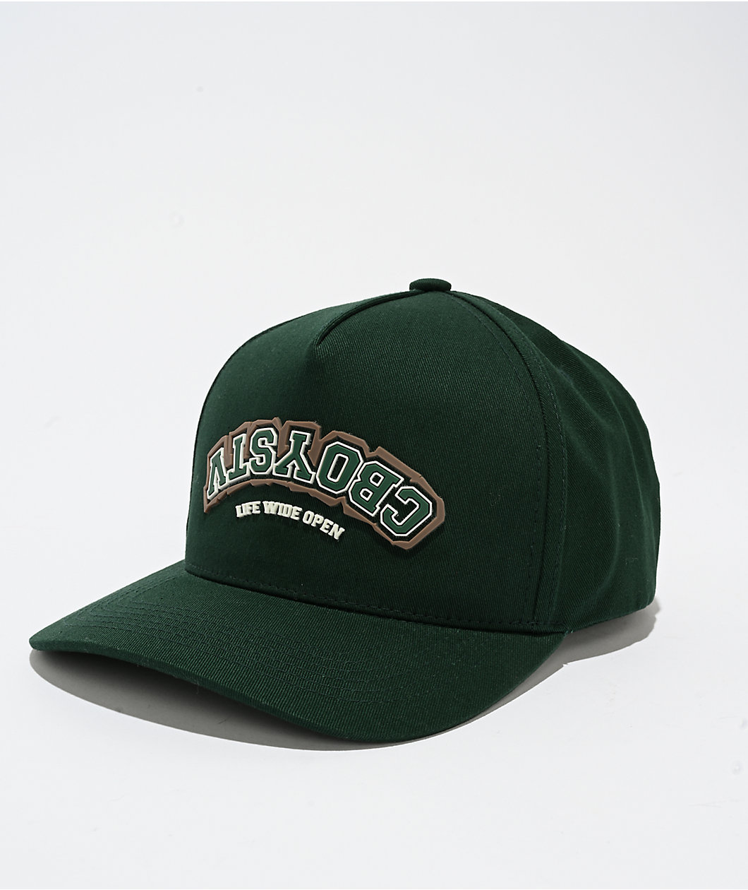 CboysTV Inverted Collegiate Green Snapback Hat