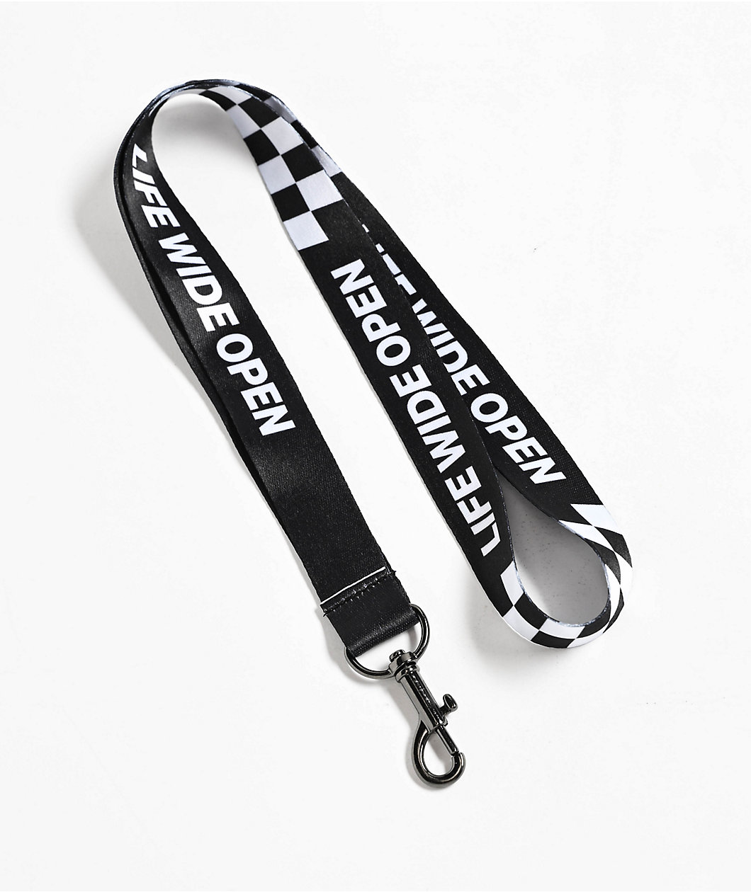 CboysTV Life Wide Open Checkered White & Black Lanyard