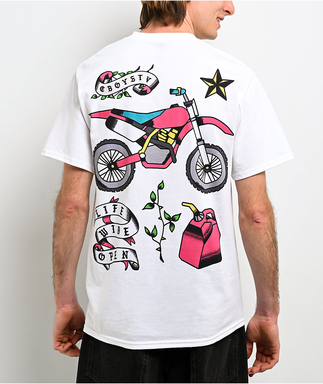 CboysTV Tatted Two Wheels White T-Shirt