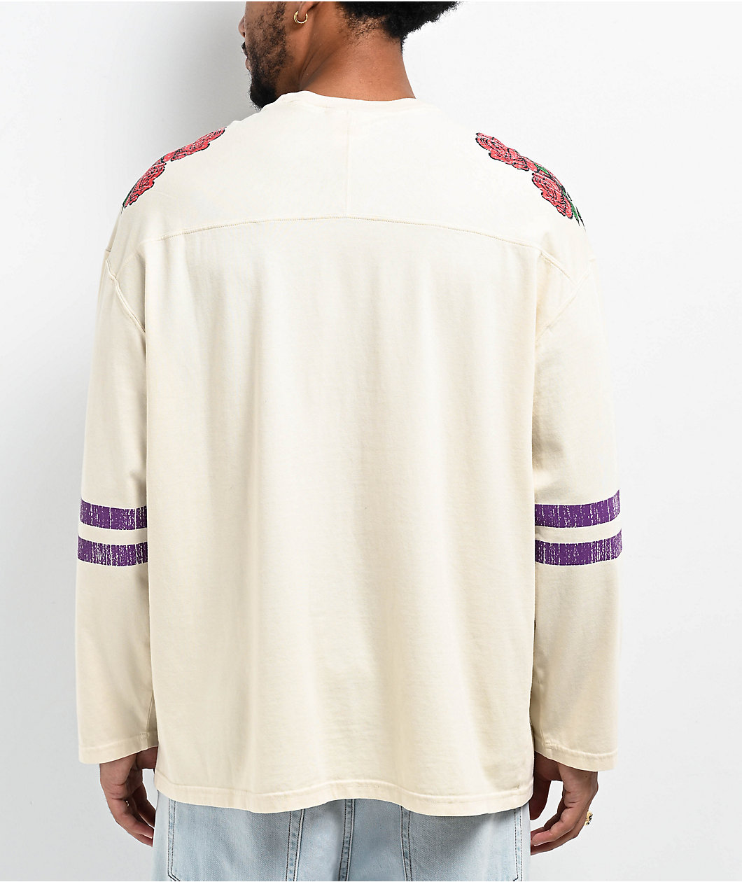 Champion Cream & Purple Long Sleeve T-Shirt