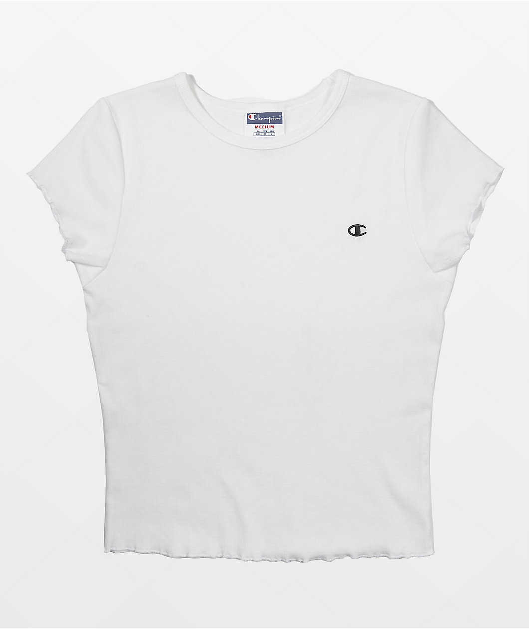 Champion Lettuce Edge White Crop T-Shirt