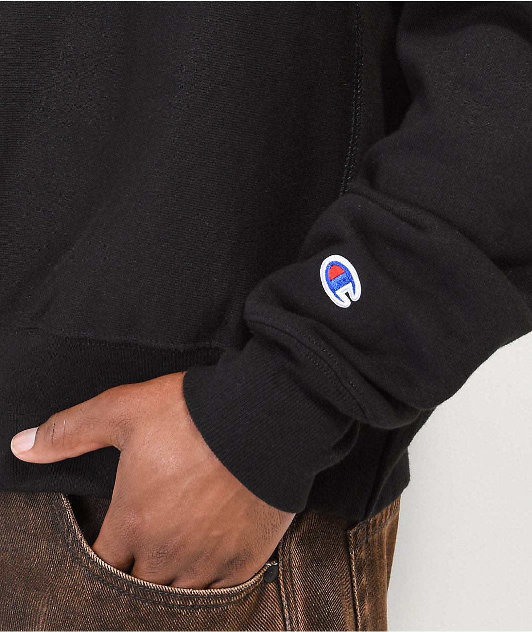 Champion Reverse Weave Black Crewneck 