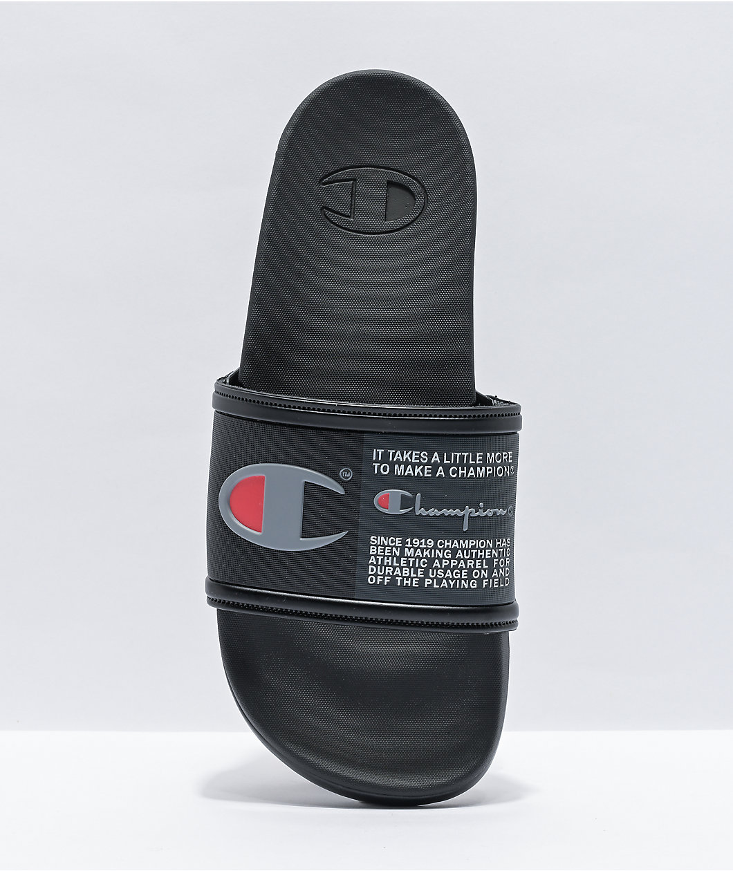 Champion Squish Black & Concrete Slide Sandals