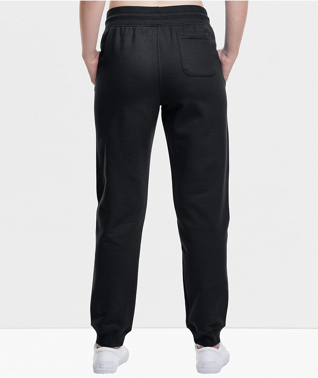 Champion Womens's Reverse Weave Black & Pink Jogger Sweatpants