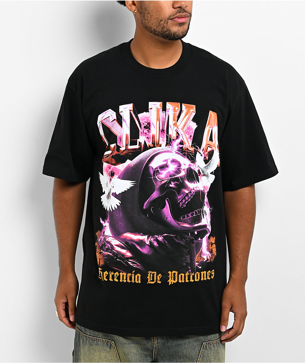 Clika by Herencia de Patrones Doves Black T-Shirt