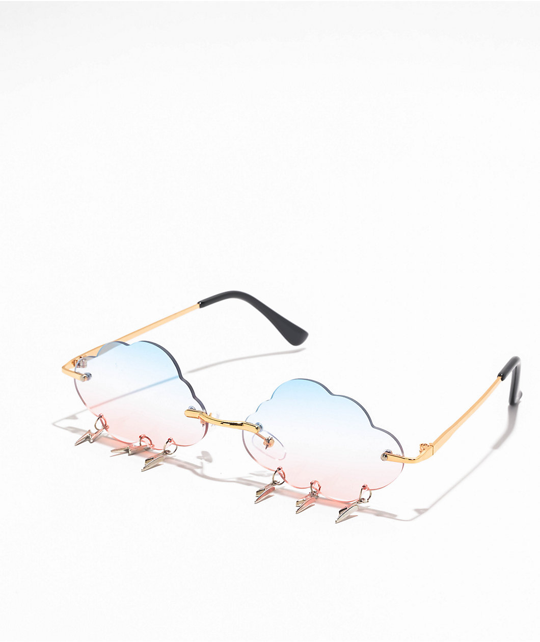 Cloud & Lightning Pink & Blue Rimless Sunglasses