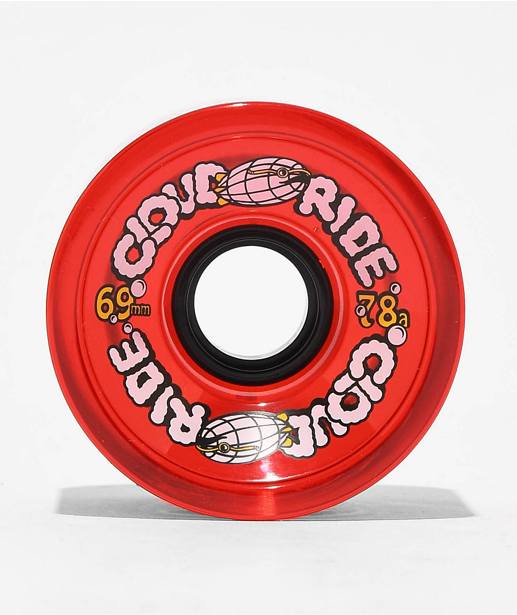 Cloud Ride 69mm 78a Clear Red Cruiser Skateboard Wheels