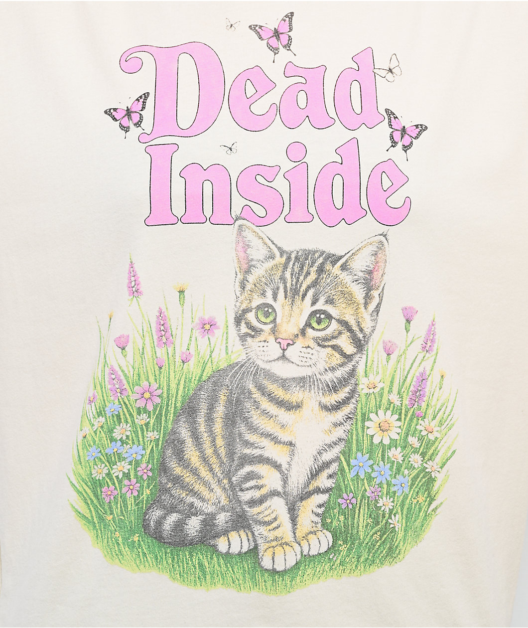Club Vintage Dead Inside White T-Shirt
