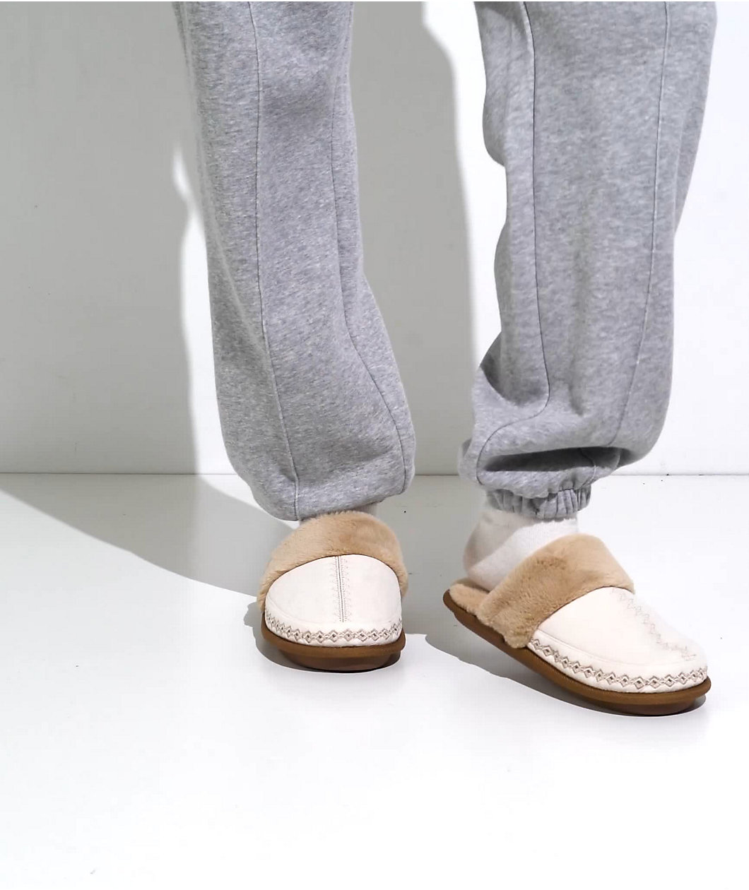 Cobian Colima Cream Mule Slippers