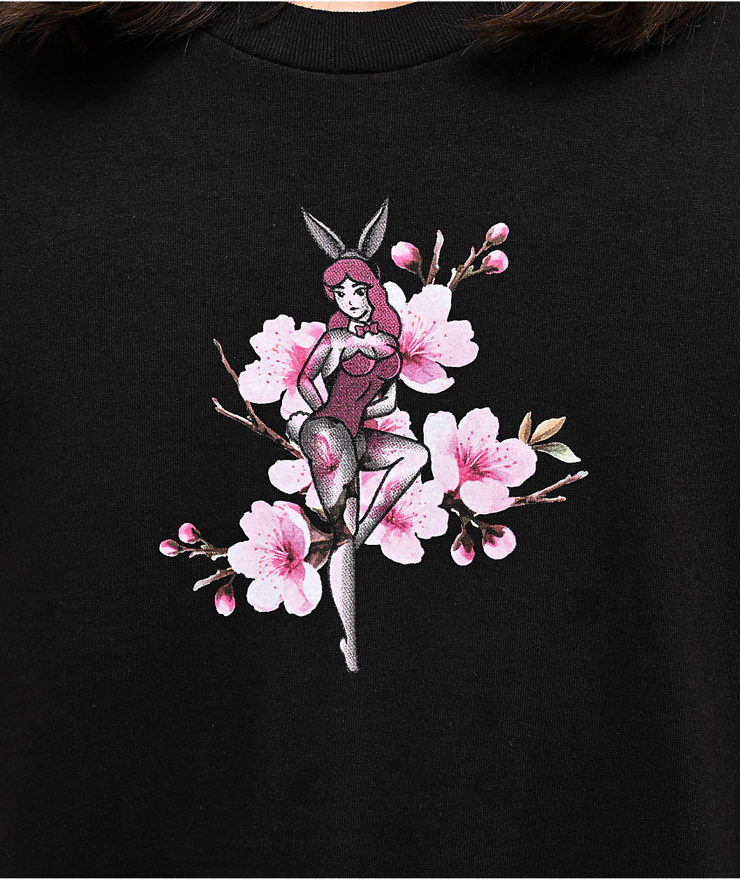 Color Bars x Playboy Blossom Black T-Shirt