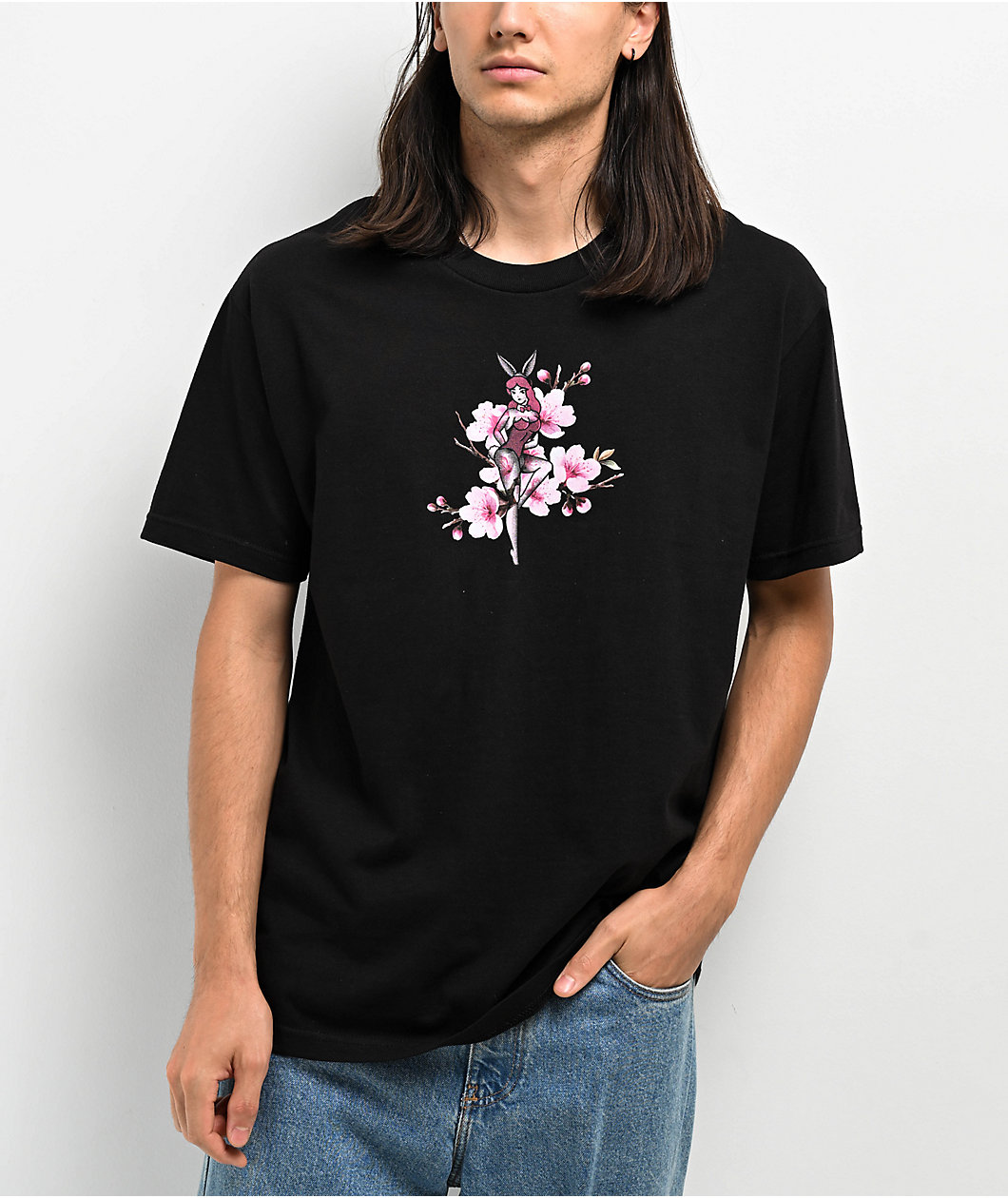 Color Bars x Playboy Blossom Black T-Shirt