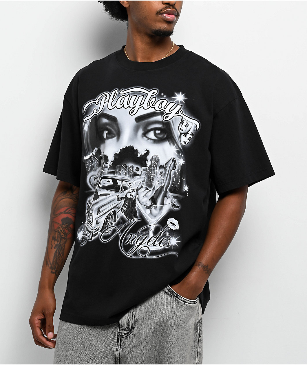 Color Bars x Playboy LA Black T-Shirt