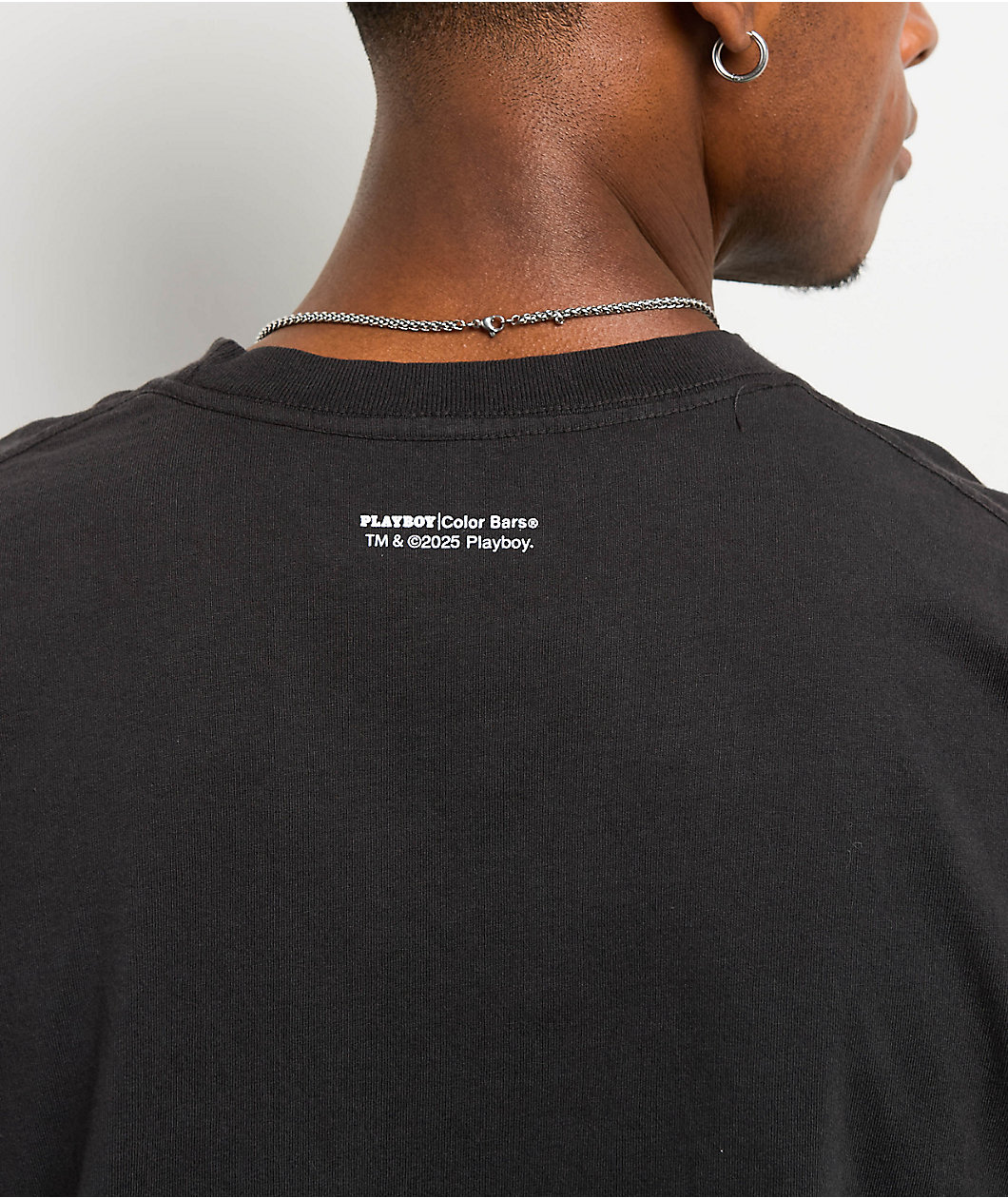 Color Bars x Playboy Rhinestone Flames Black T-Shirt