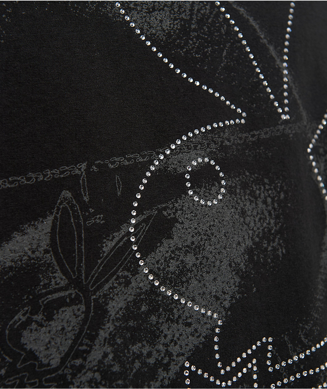 Color Bars x Playboy Rhinestone Lips Black T-Shirt