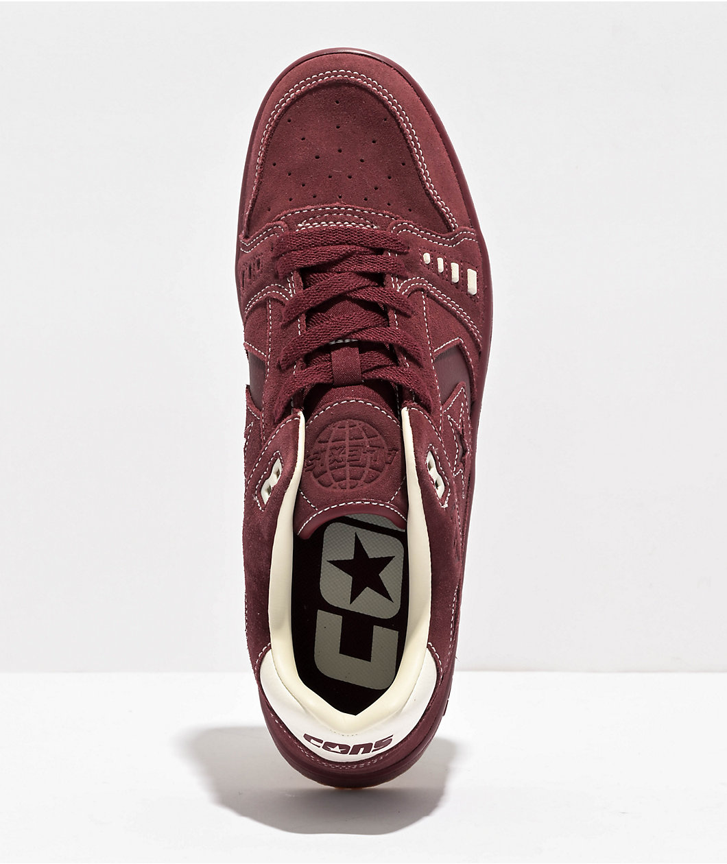 Converse AS-1 Pro Dark Burgundy & Egret Suede Skate Shoes