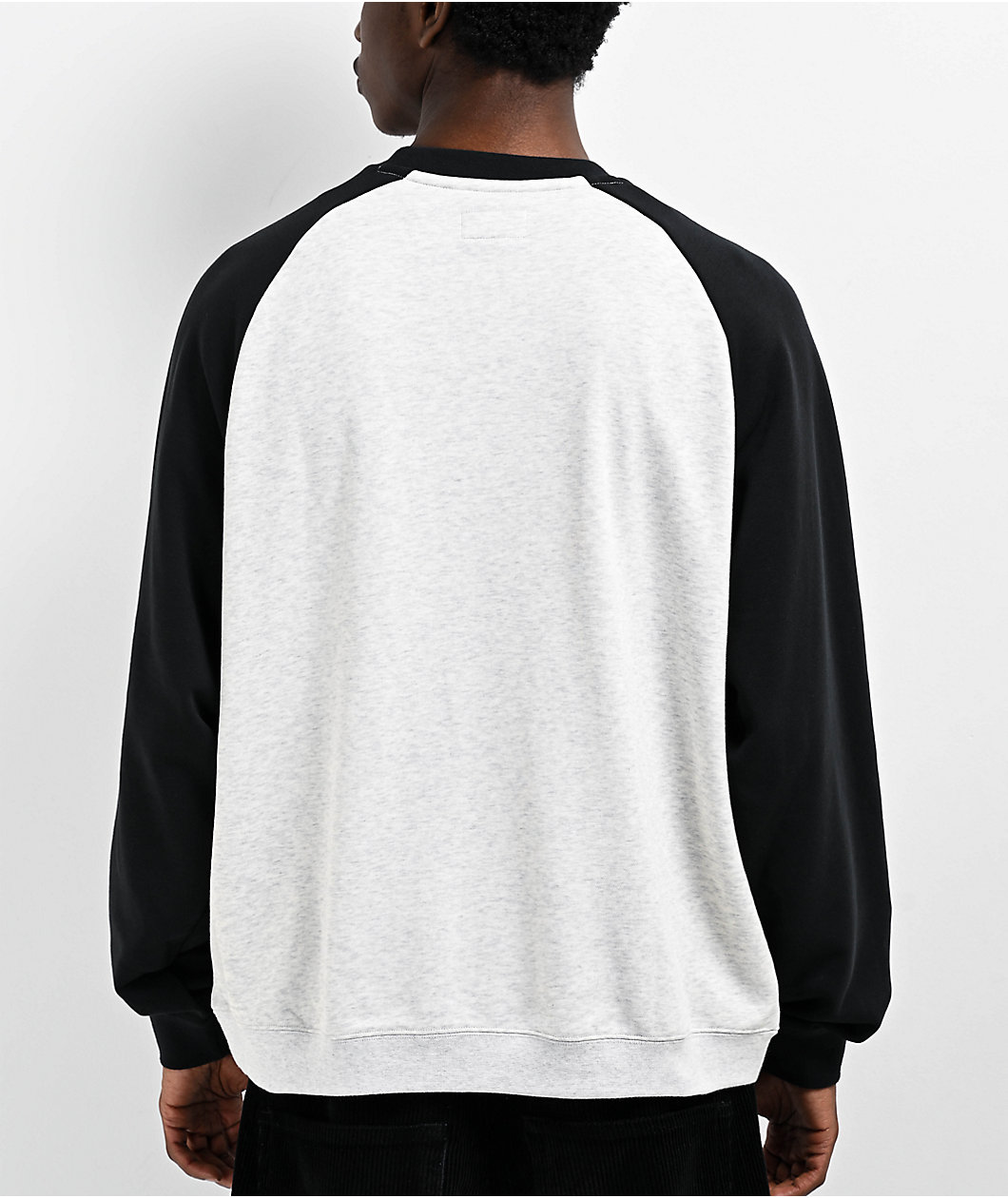 Converse Chuck Black & Grey Raglan Crewneck Sweatshirt