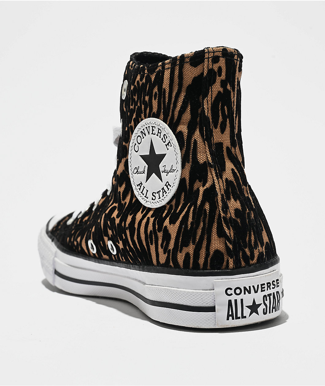 Converse Chuck Taylor All Star Cheetah Print Brown & Black High Top Shoes