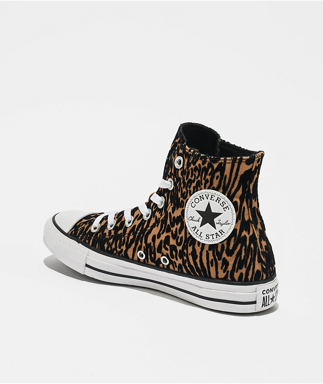 Converse Chuck Taylor All Star Cheetah Print Brown & Black High Top Shoes