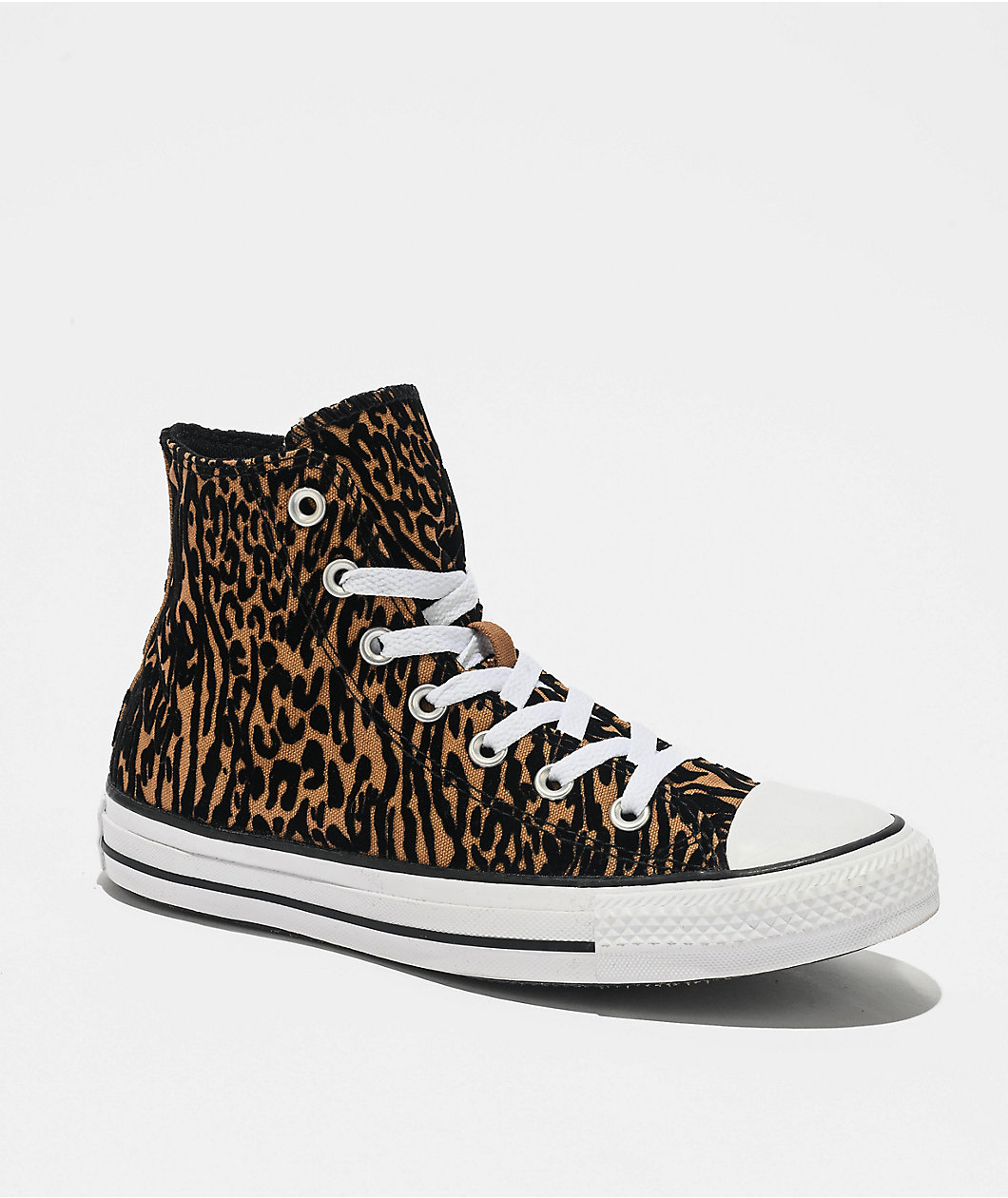 Converse Chuck Taylor All Star Cheetah Print Brown & Black High Top Shoes