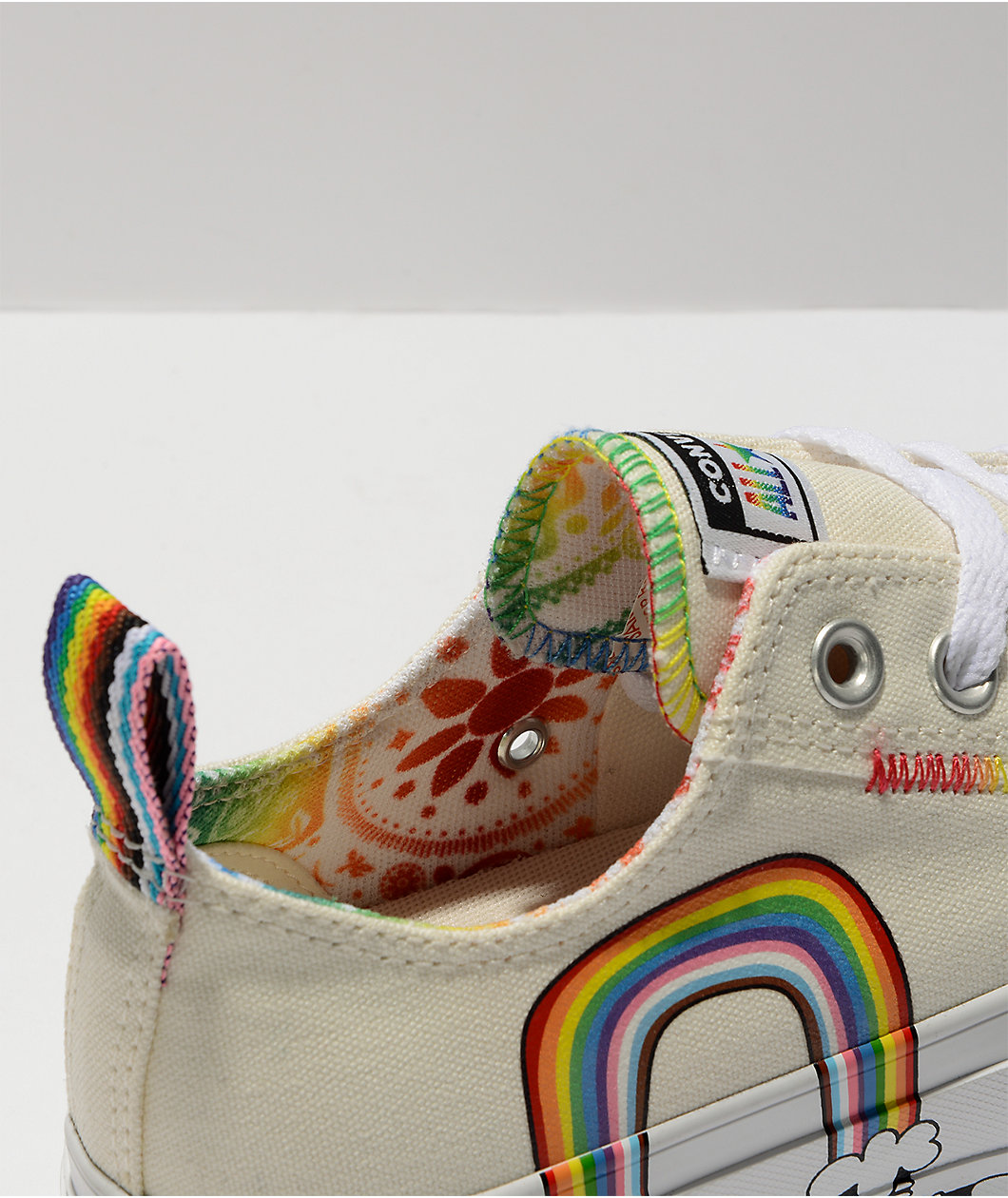 Converse Chuck Taylor All Star Pride Cream, Red & Orange Platform Shoes