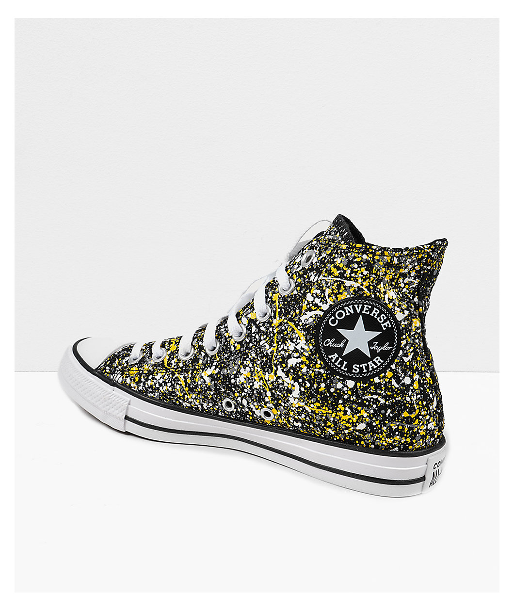 Converse Chuck Taylor All Star Splatter Amarillo Black, White & Yellow High Top Skate Shoes
