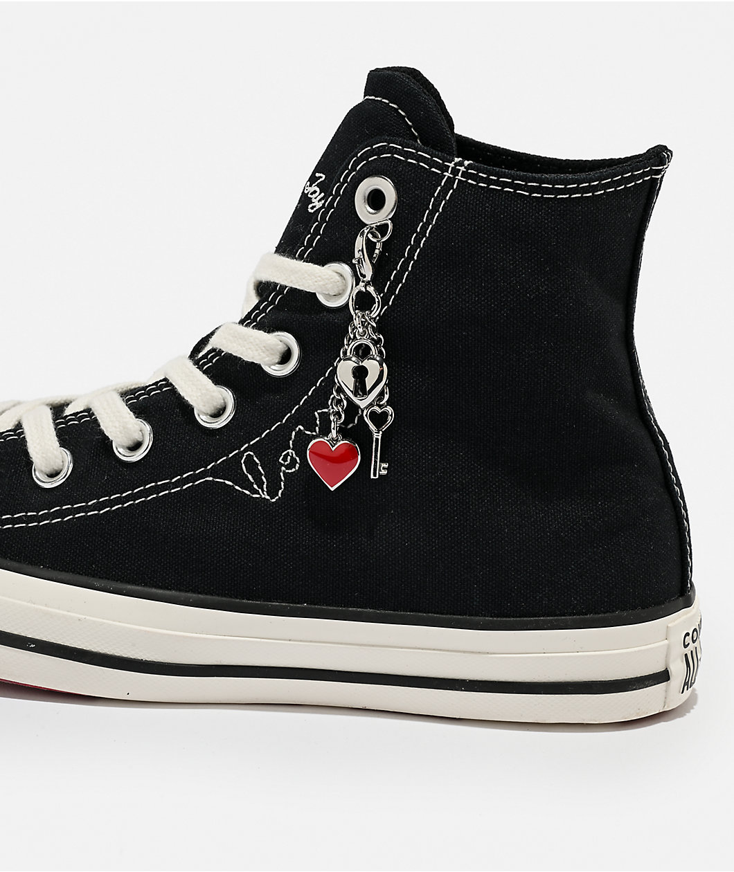 Converse Chucks In Love Chuck Taylor All Star Black & Egret High Top Shoes
