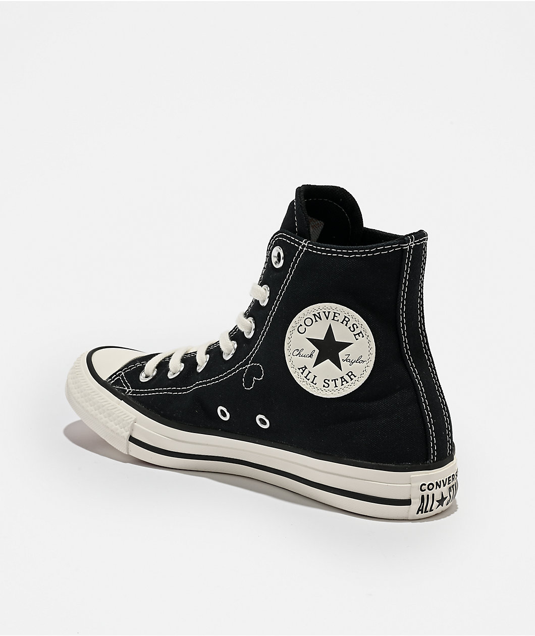 Converse Chucks In Love Chuck Taylor All Star Black & Egret High Top Shoes