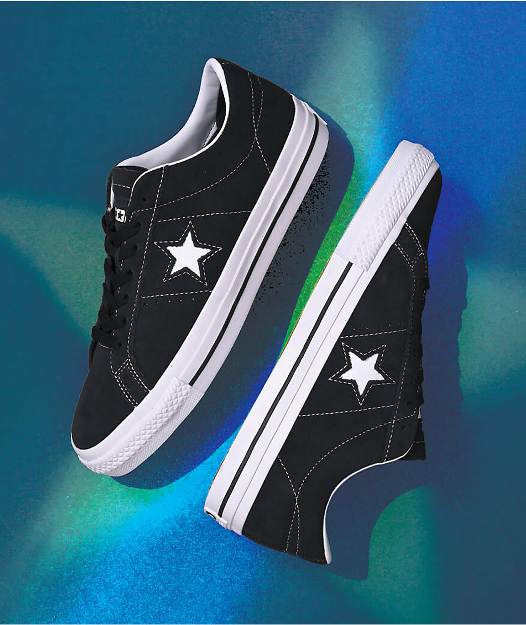 Converse One Star Pro Black & White Suede Skate Shoes