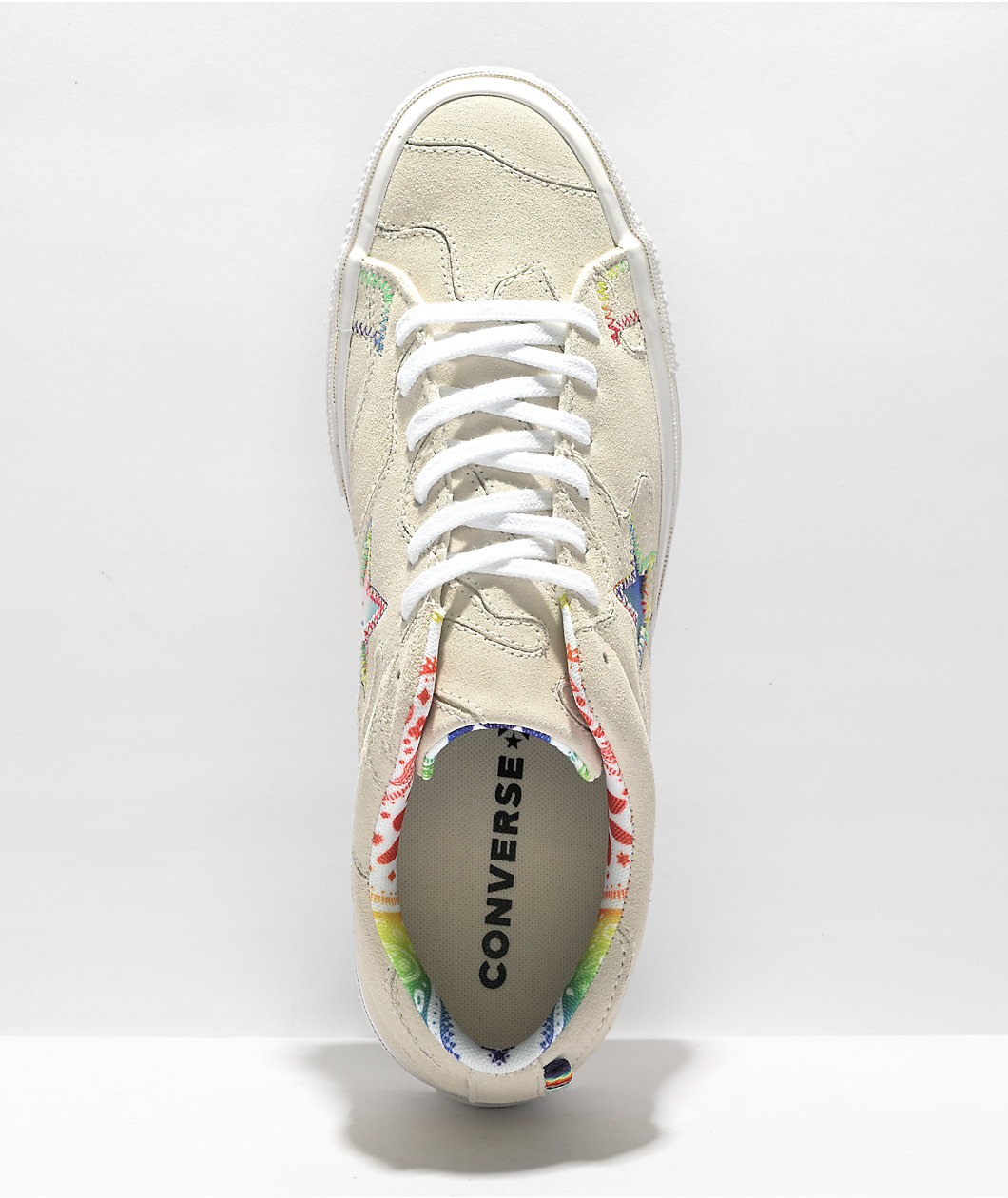 Converse One Star Pro Pride Egret Suede Skate Shoes