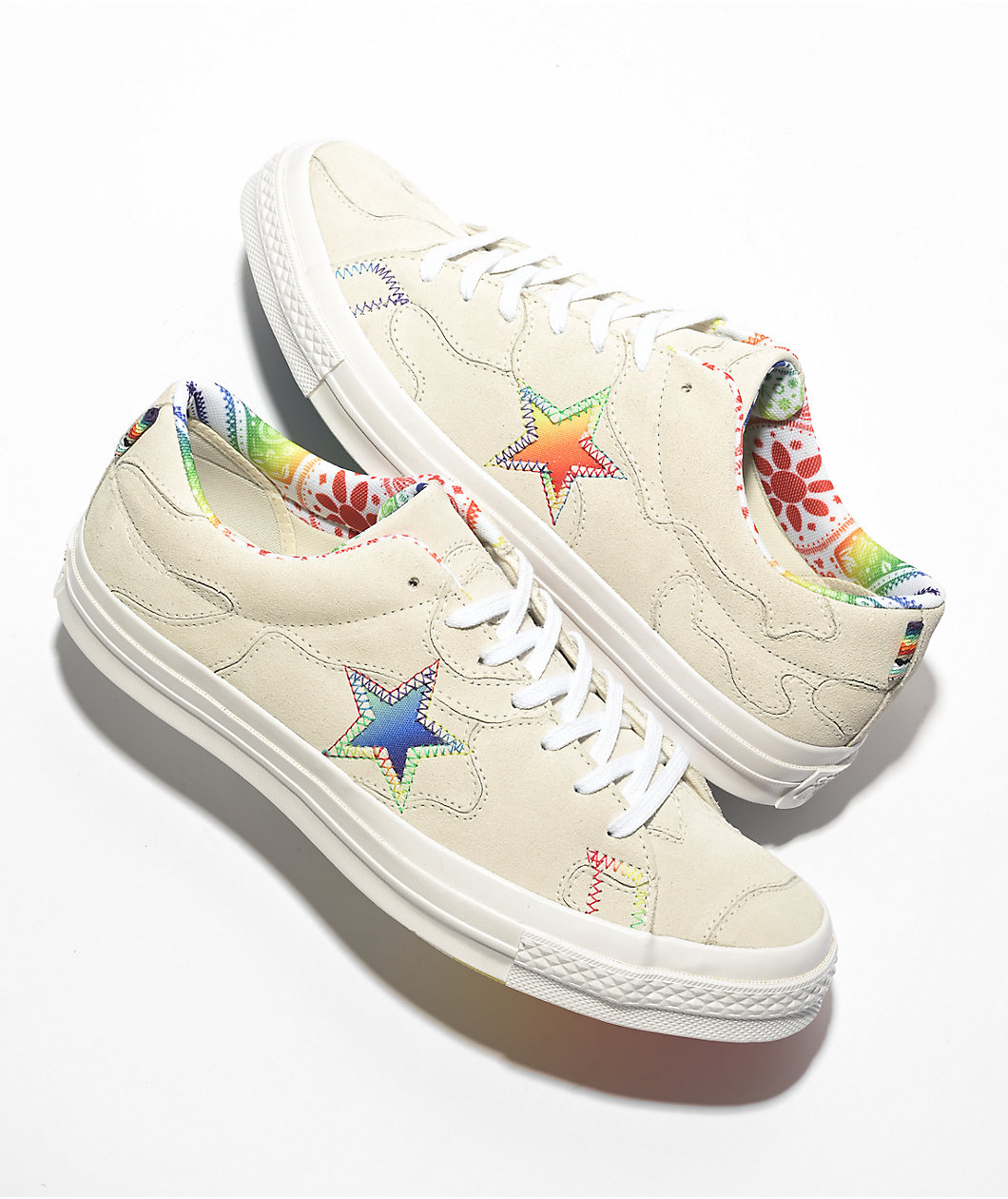 Converse One Star Pro Pride Egret Suede Skate Shoes