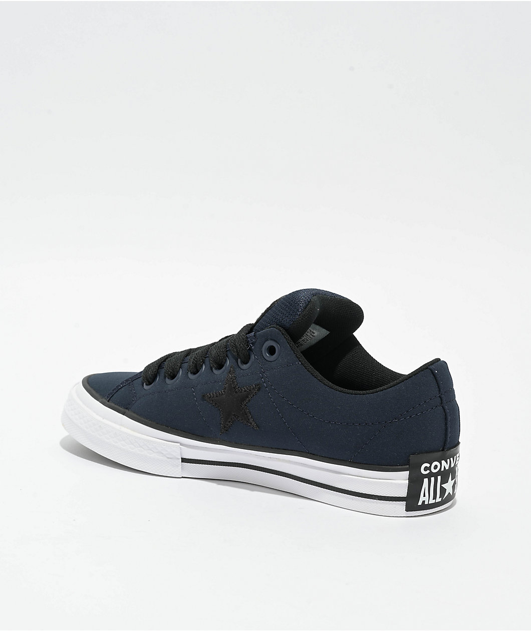 Converse One Star Puffed Obsidian, Black, & White Skate Shoes