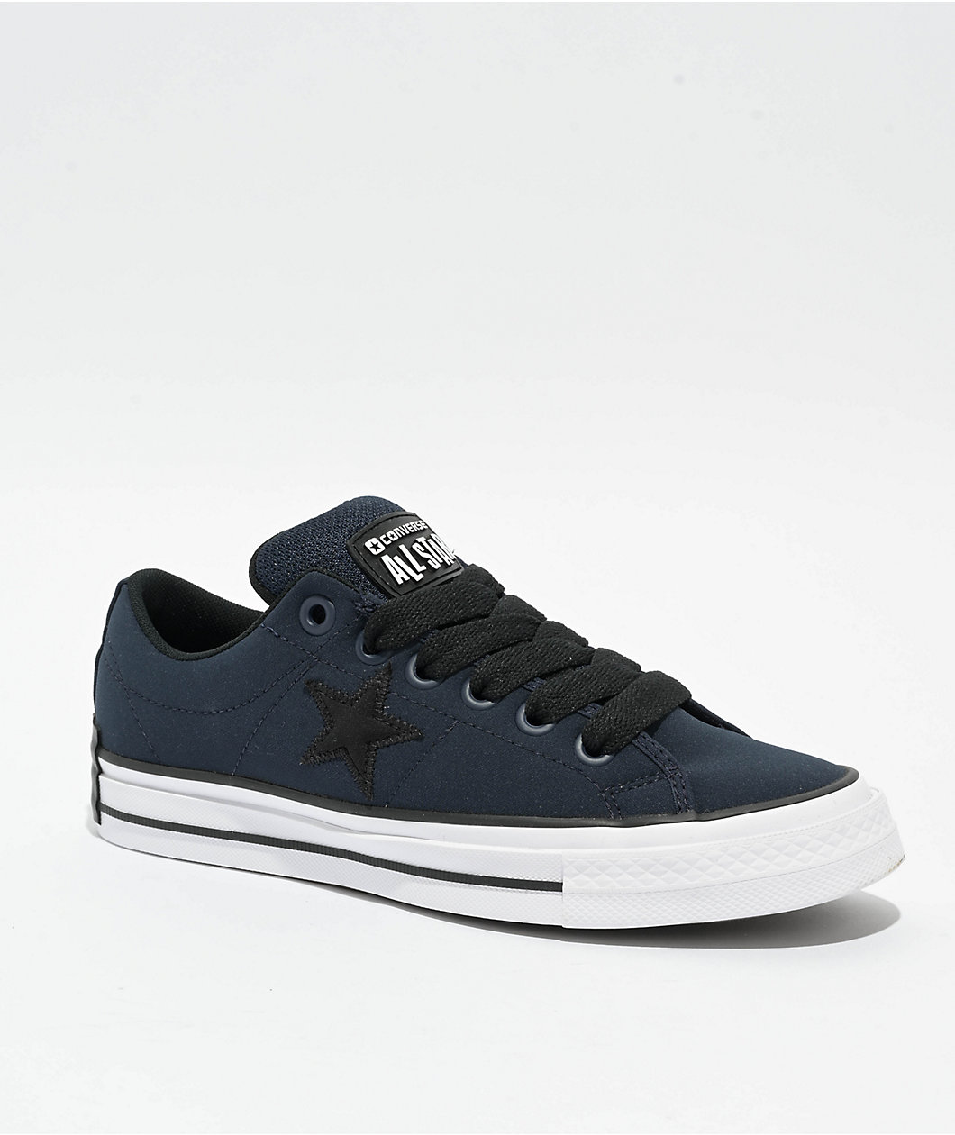 Converse One Star Puffed Obsidian, Black, & White Skate Shoes