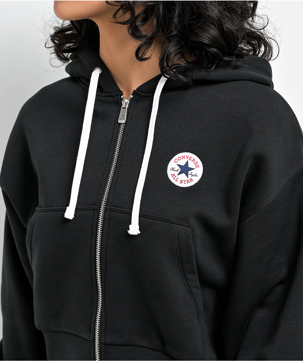 Converse Retro Chuck Taylor Black Crop Zip Jacket