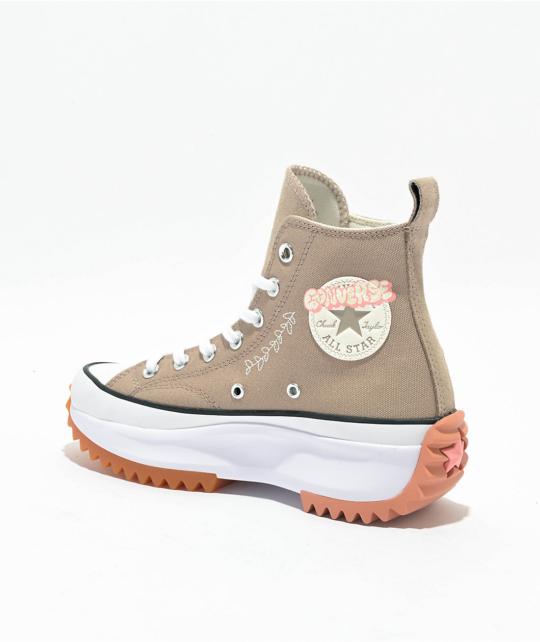 Converse Run Star Hike Vintage Cargo, White & Pink Phase High Top Shoes