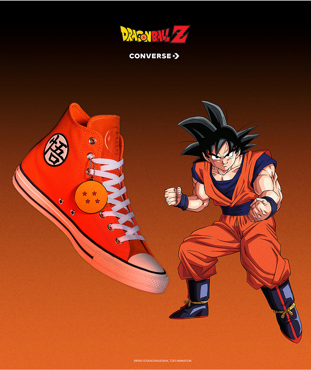 Converse x Dragon Ball Z Goku Chuck Taylor All Star Orange & White High Top Shoes