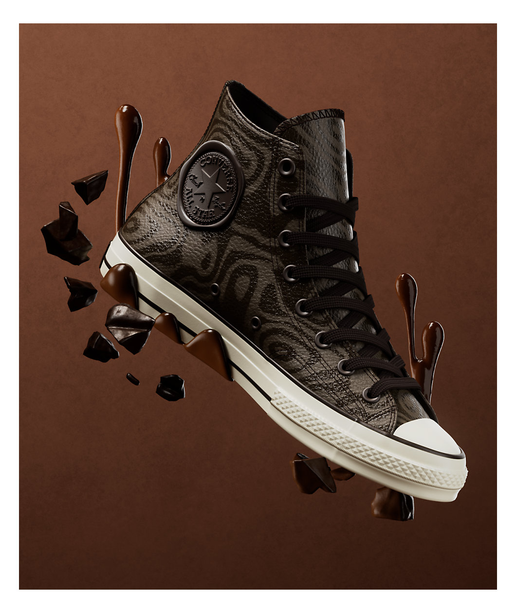 Converse x Wonka Chuck 70 Chocolate Swirl Leather Skate Shoes