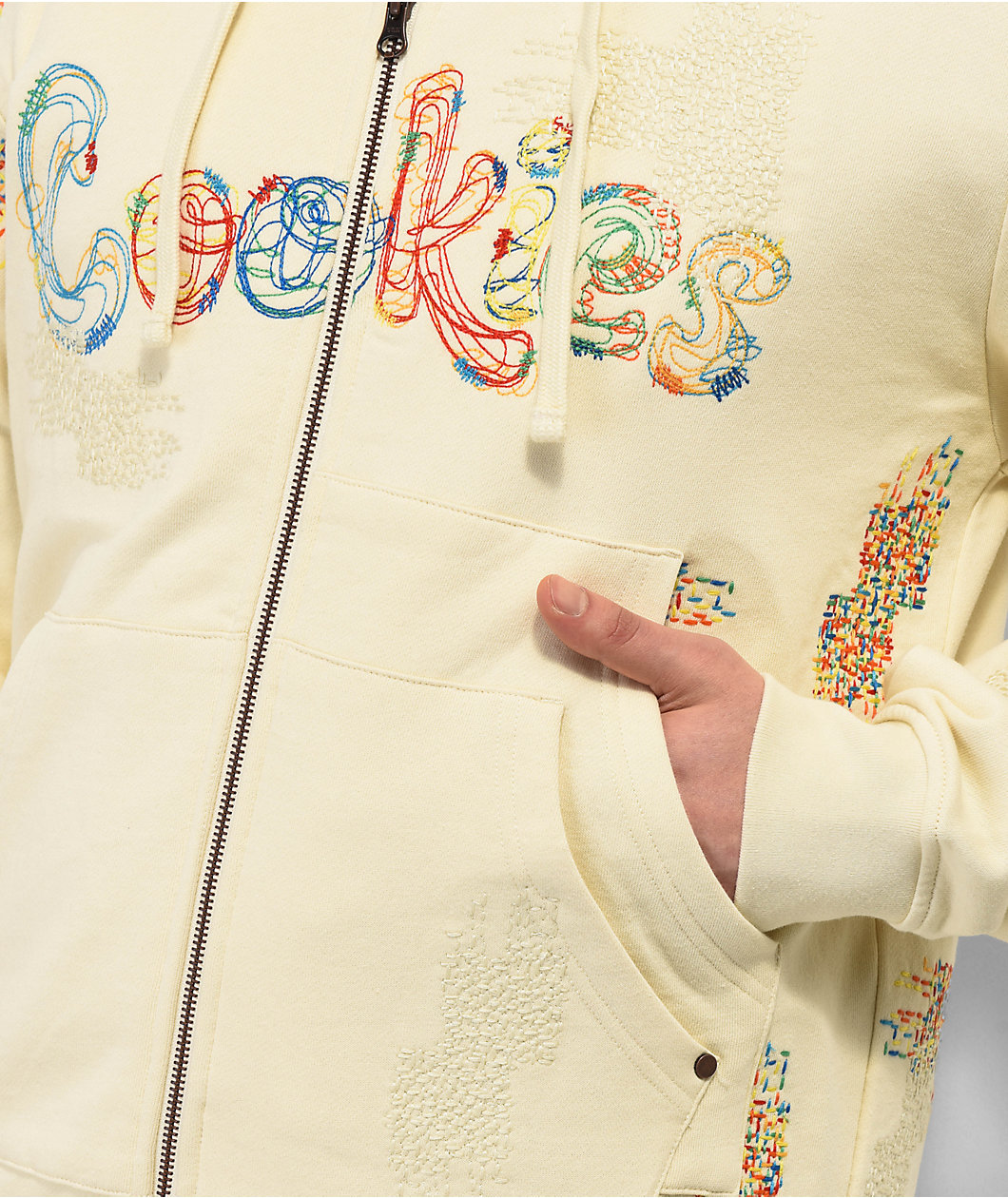 Cookies Anthem Cream Zip Hoodie