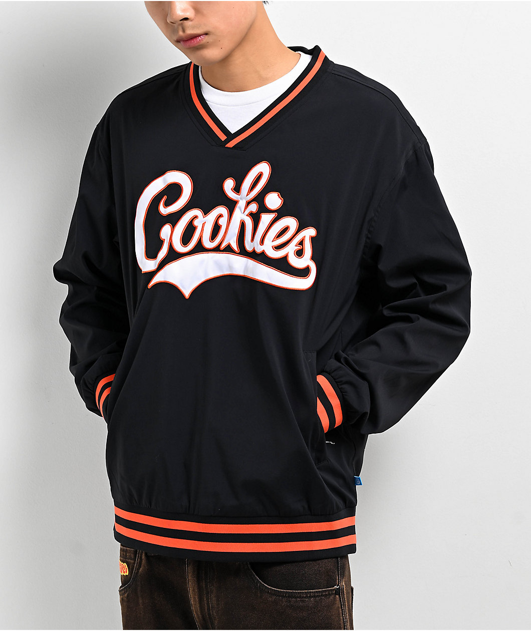 Cookies Bases Loaded Black & Orange Pullover Jacket