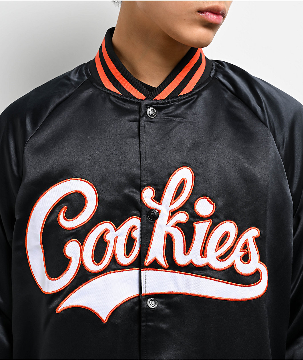 Cookies Bases Loaded Black & Orange Varsity Jacket