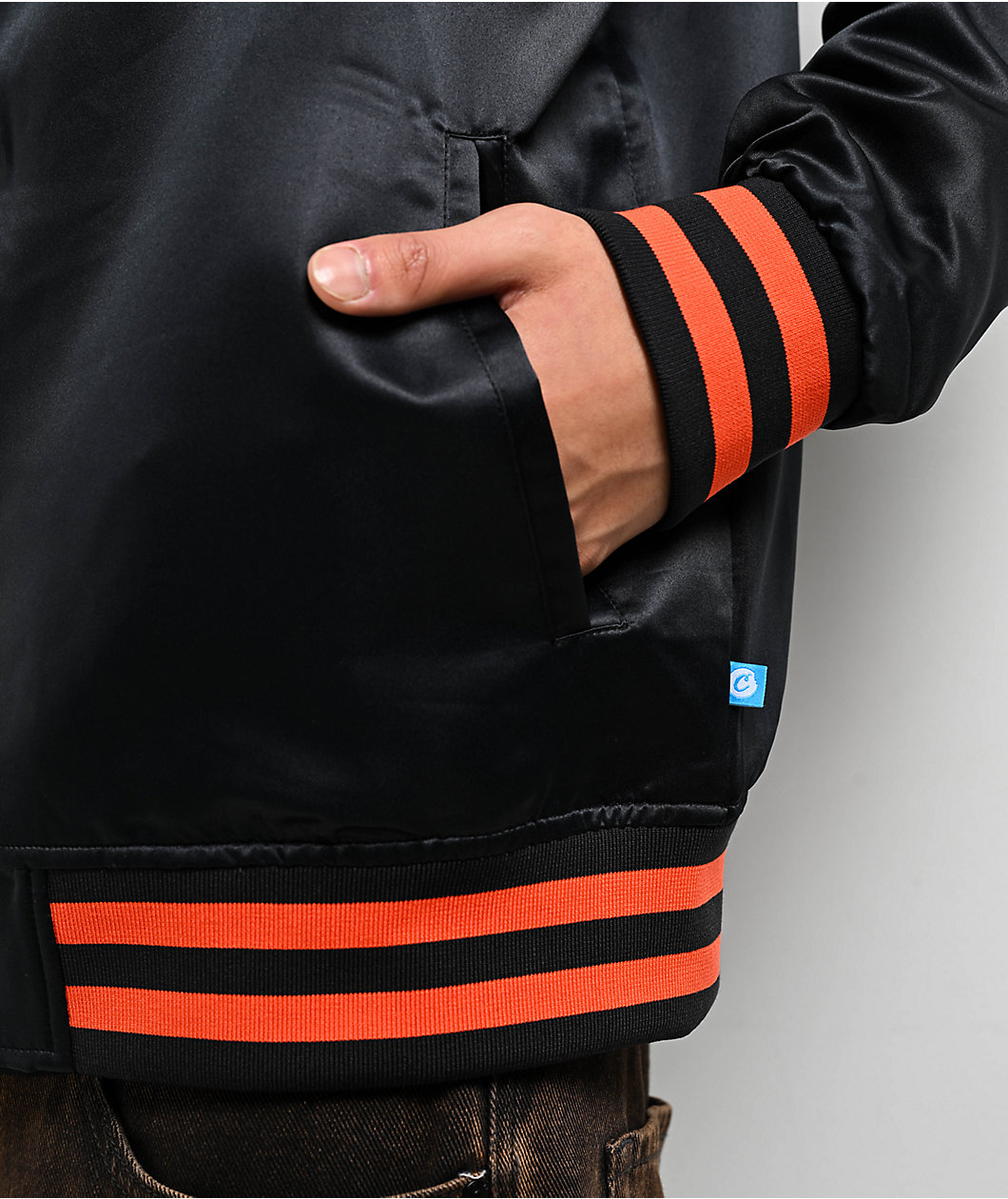 Cookies Bases Loaded Black & Orange Varsity Jacket