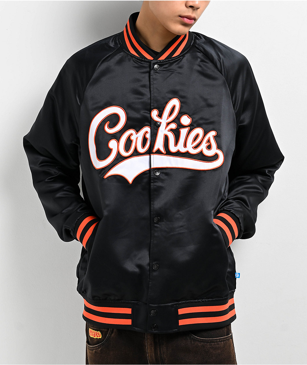 Cookies Bases Loaded Black & Orange Varsity Jacket