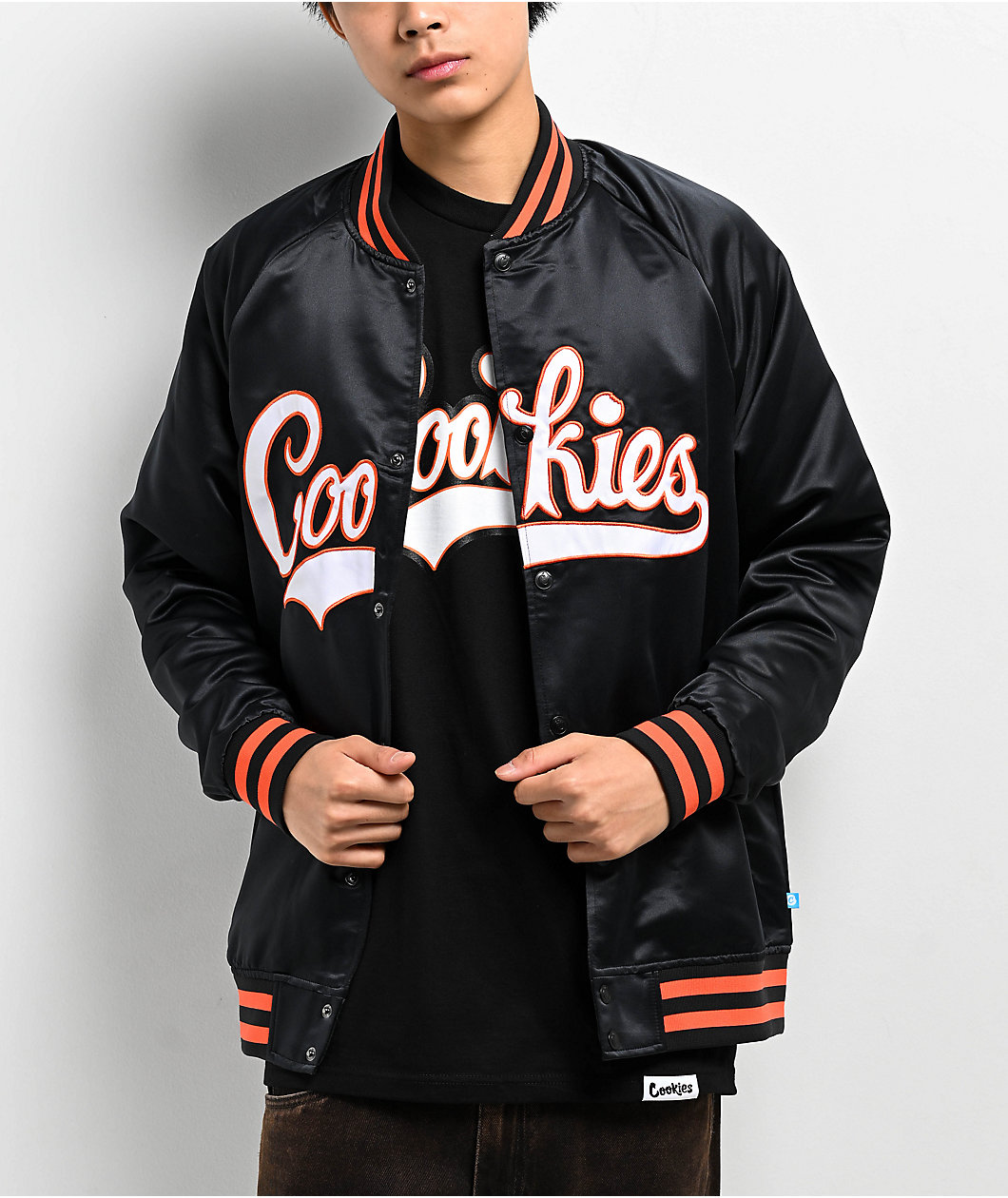 Cookies Bases Loaded Black & Orange Varsity Jacket