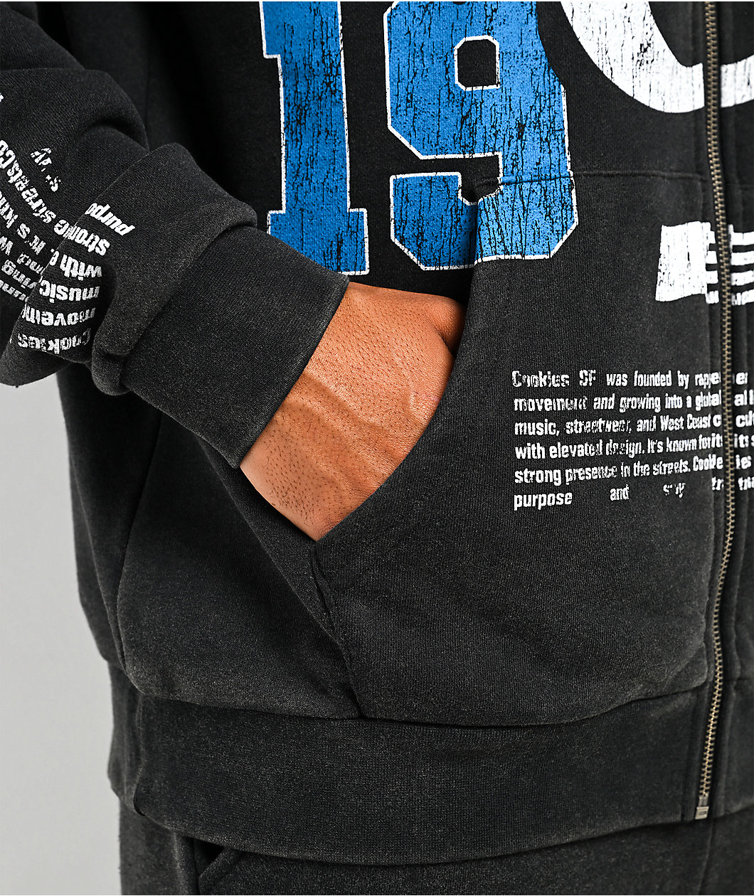 Cookies Champions Only Black Wash Zip Hoodie