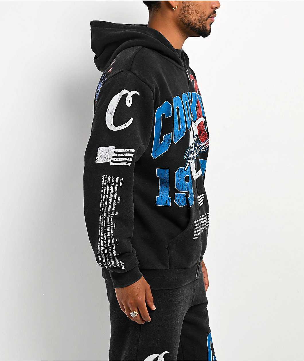 Cookies Champions Only Black Wash Zip Hoodie