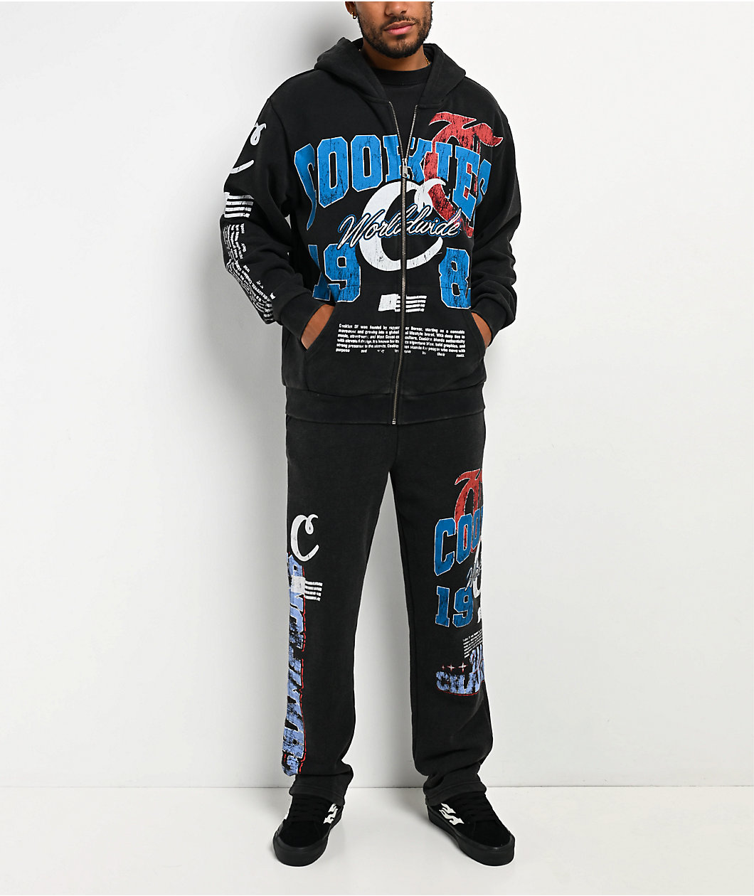 Cookies Champions Only Black Wash Zip Hoodie