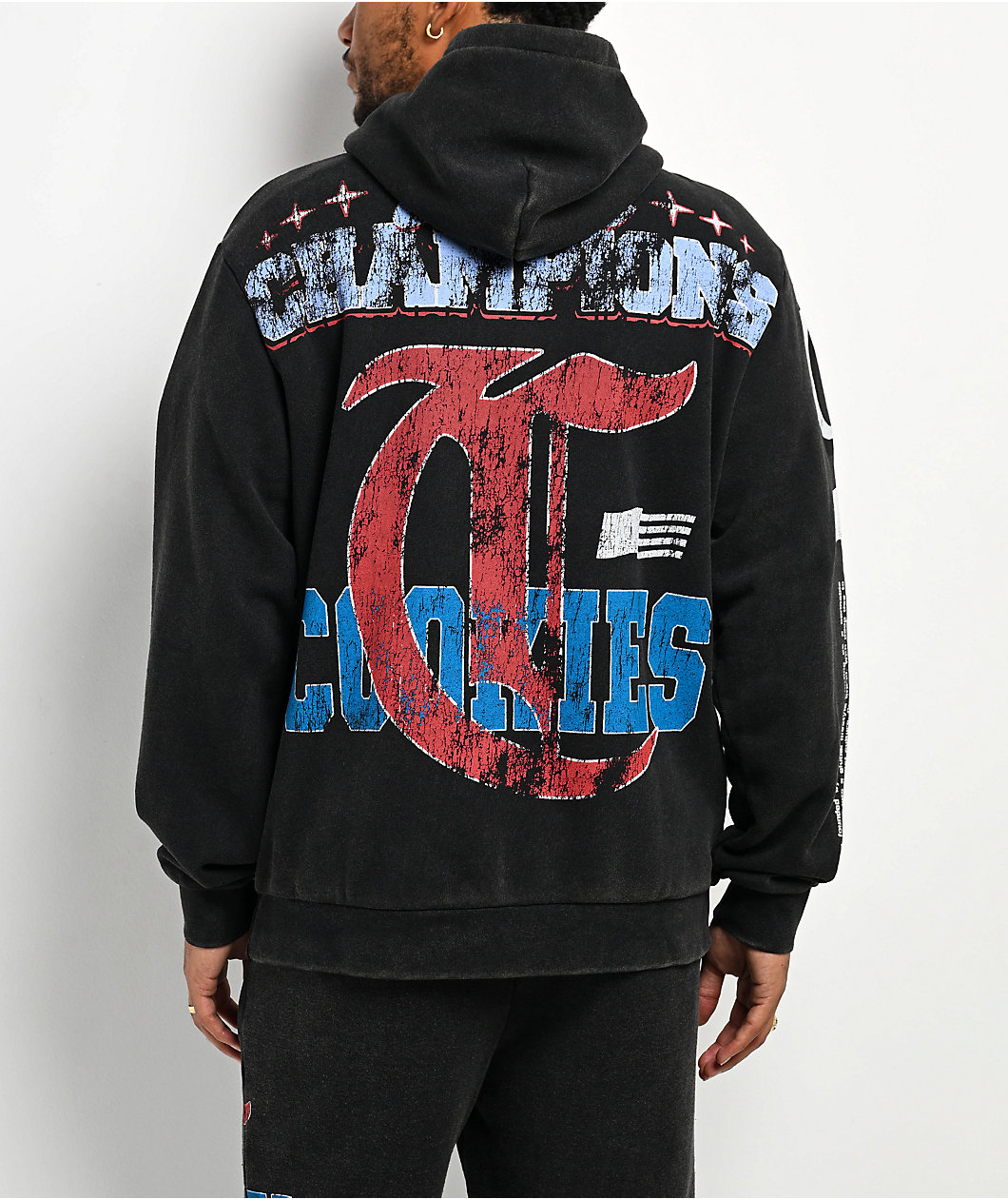 Cookies Champions Only Black Wash Zip Hoodie