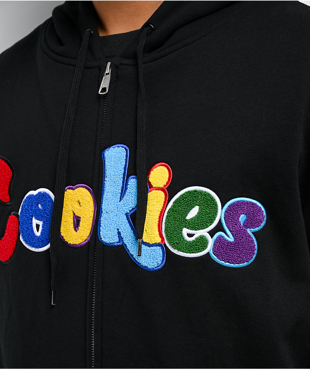 Cookies Chenille Black & Multicolor Zip Hoodie